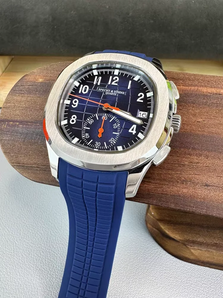 2025 ساعة رجالية فاخرة ماركة Specht & Sohne ساعة رجالية كوارتز ساعة رياضية شريط مطاطي كرونوغراف مقاوم للماء مثلج خارج ساعة هدية #5