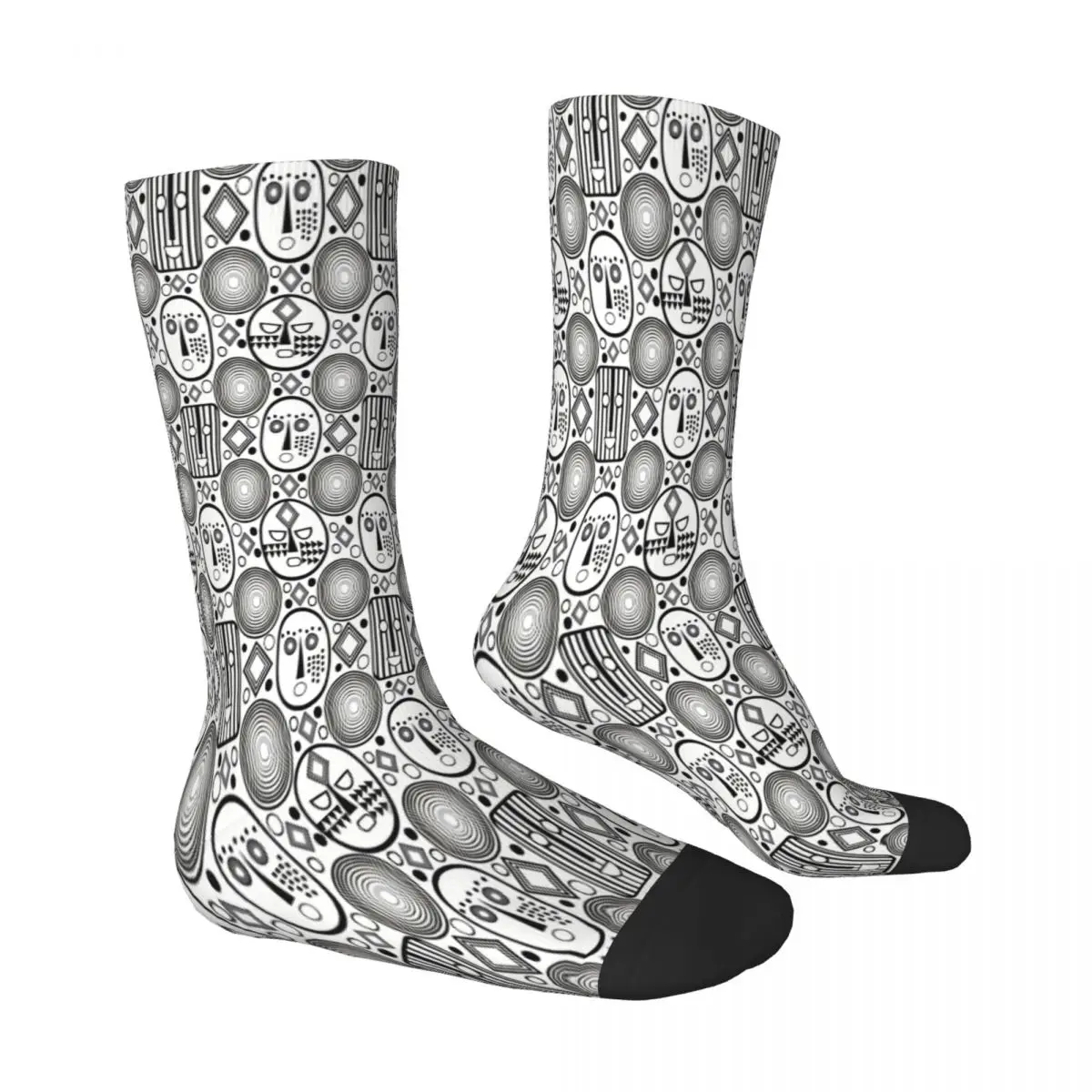 African Inspired With Masks Africa Socks Male Mens Women Autumn Stockings Printed