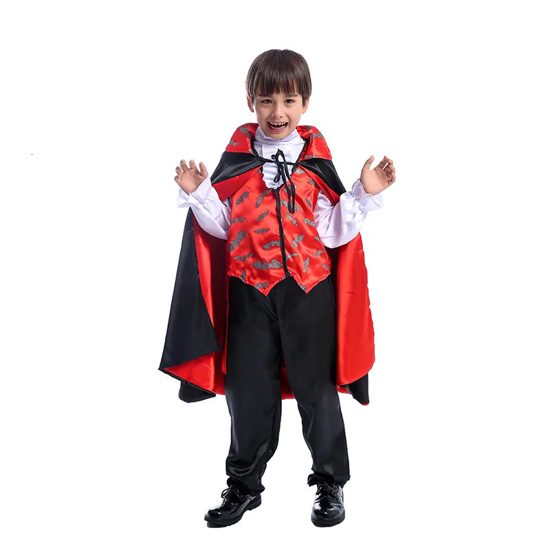 Goth – robe noire de vampire pour enfants, robe de carnaval, costume d'halloween, cosplay