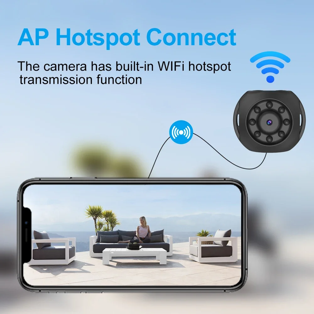 Миниатюрная Wi-Fi камера WK10, HD микро-диктофон, камера с инфракрасным ночным видением, запись, DV видеокамера 1080P IPC