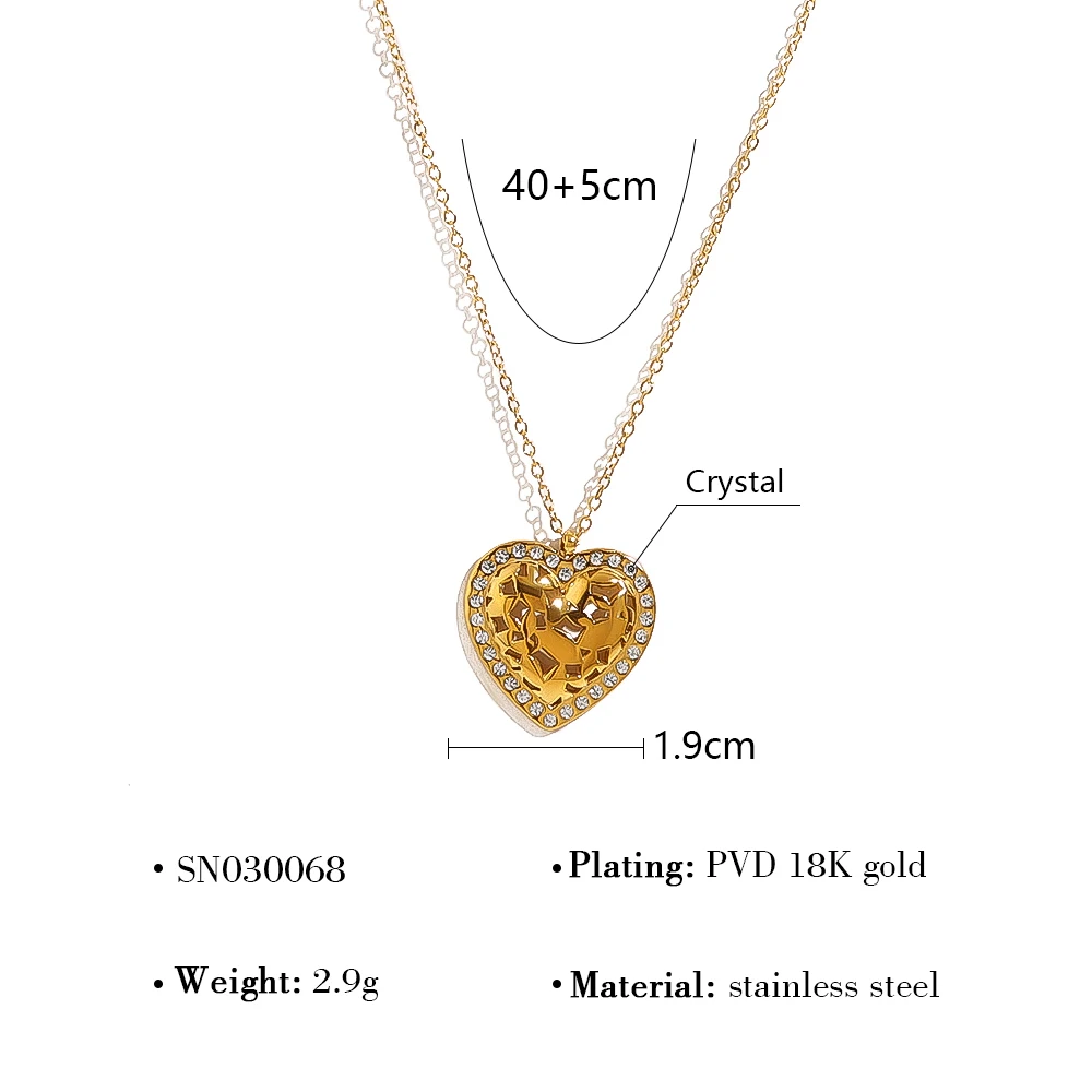 WILD & FREE Edelstahl Hohlherz Anhänger Halsketten für Frauen trend ige exquisite 18 Karat vergoldeten wasserdichten Schmuck