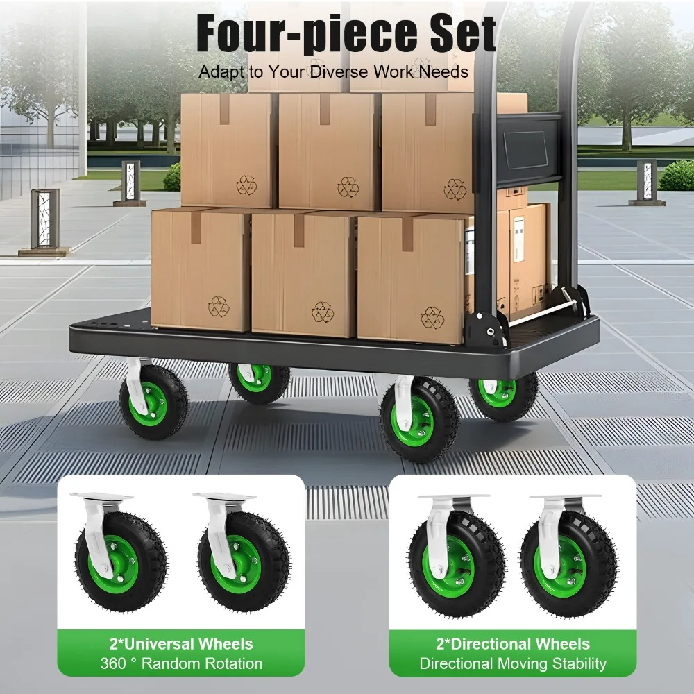 

8'' Pneumatic Swivel Casters 4 Heavy Duty Air Tires Rubber Wheel with Bolt for Workbench Furniture Cabinet Max Load 220.46lbs