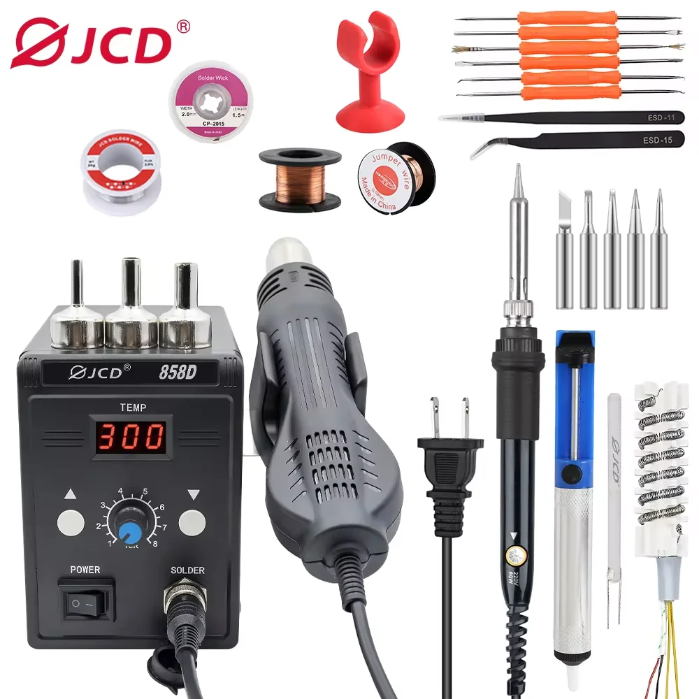 

JCD Hot Air Gun 858D 700W BGA Rework Solder Station 220V / 110V For SMD SMT Heat Soldering Station Welding Repair Tools