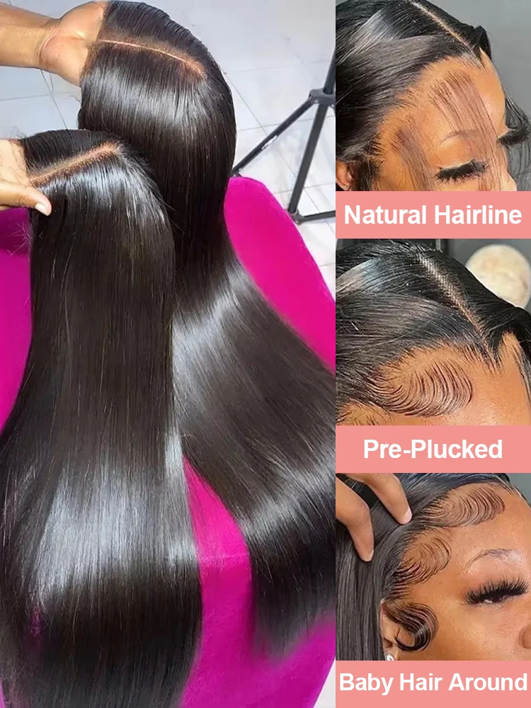 40 بوصة العظام مستقيم شفاف 13x4 13x6 HD الدانتيل الجبهة خصلات الشعر المستعار الإنسان 250% البرازيلي قبل قطعها شعر الإنسان الدانتيل شعر مستعار أمامي