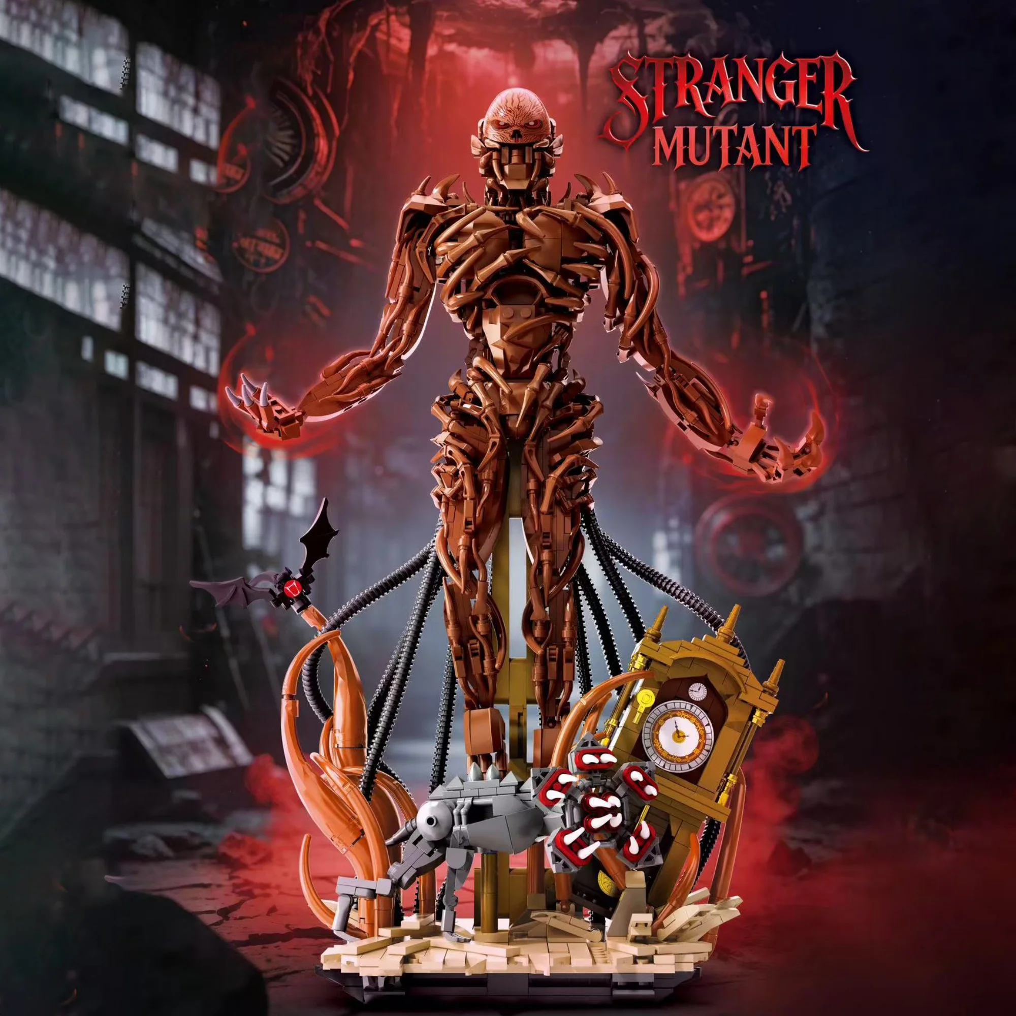 1433Pcs Horror Skeleton Mutant Building Blocks Terrifying Creature with Scene Base Posable Monster Bricks Toys Gift for Adults