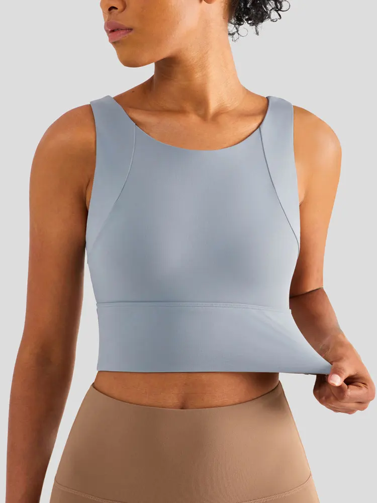 Women High Strength Earthquake Shockproof Sports Bra Fixed Cups Yoga Crop Top Fitness Push Up Outdoor Run Gym Workout Bralett