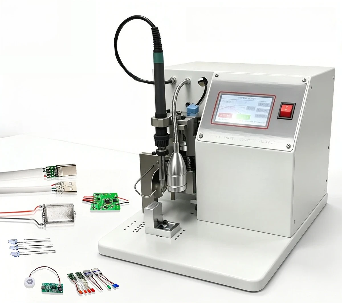 Pedal Type USB Data Cable Aviation Plug Wire Welding Equipment For Micro Type C Lighting Semi Automatic Soldering Machine Foot