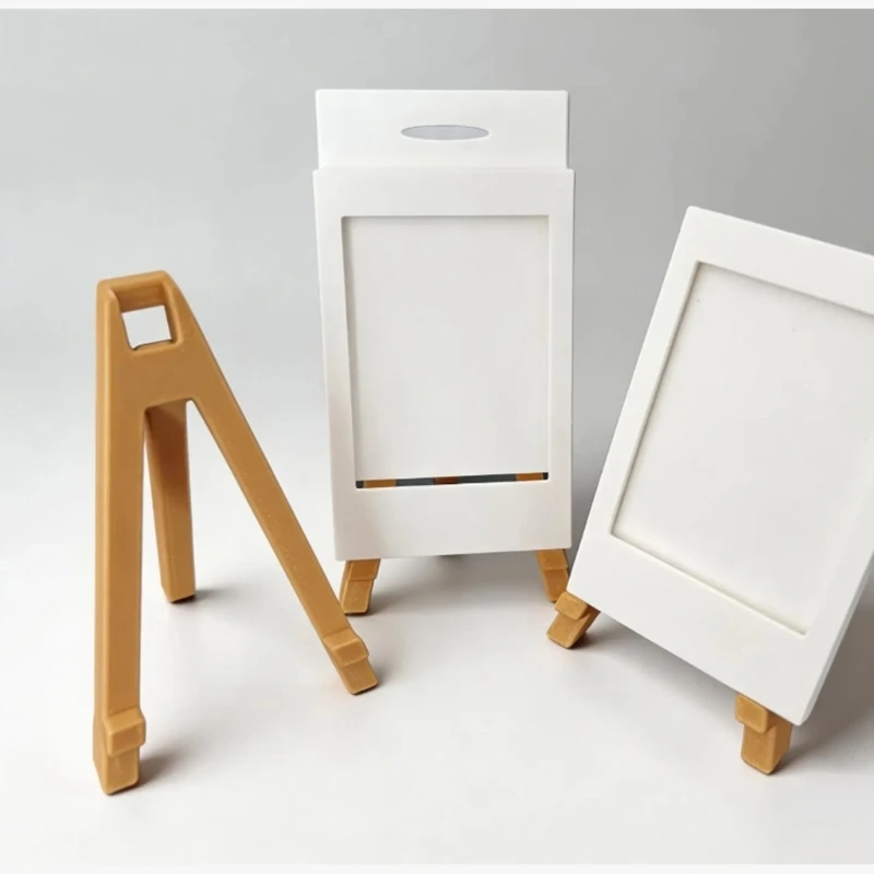Mini Display Frame Set, Wood-Look Tabletop Stand for Photos, Business Cards and Mini Artwork, Stable Desktop Sign 896C