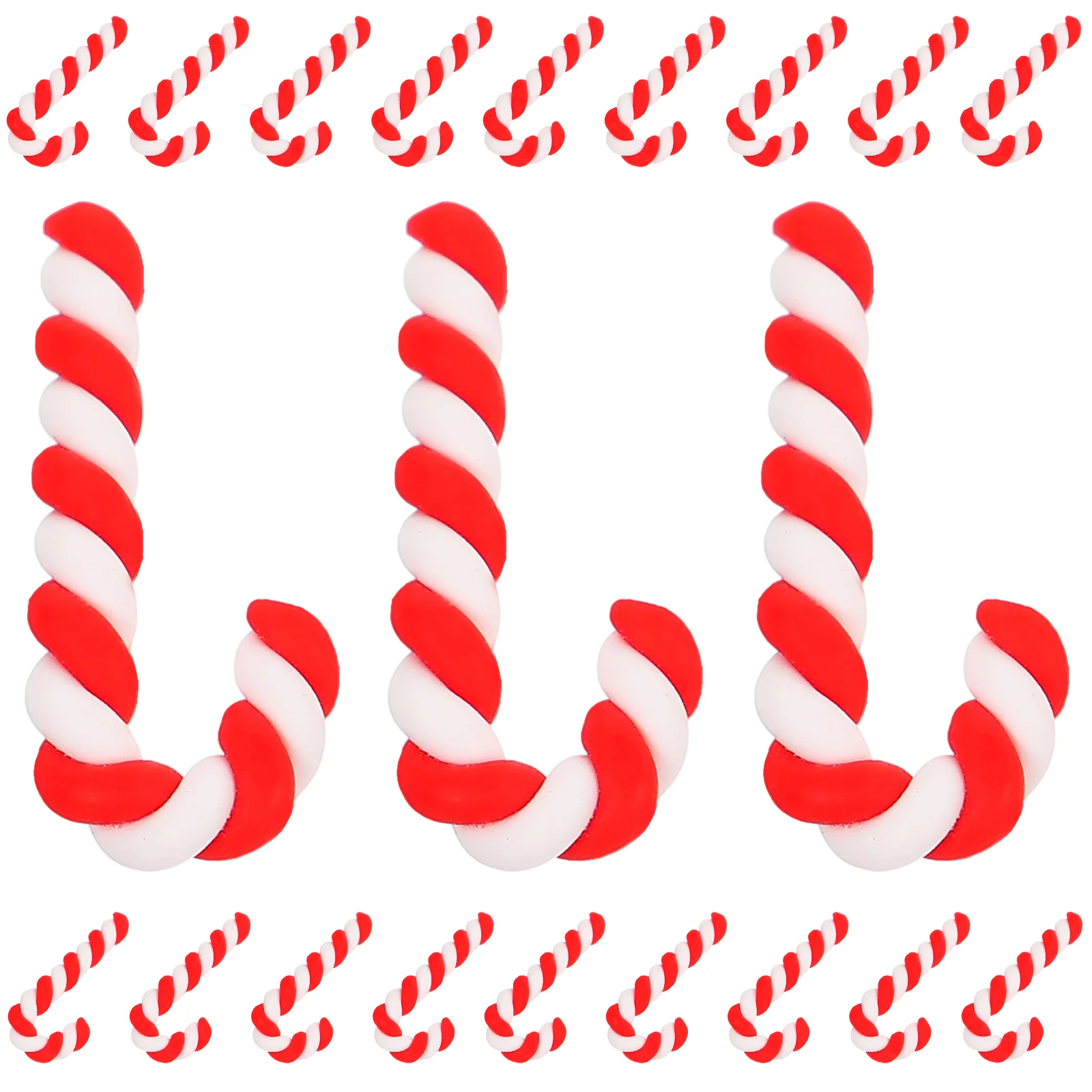 

50 Pcs Clay Cane Craft Accessories for DIY Phone Case Decor Stationery Box Xmas Prop Christmas Theme Ornaments Charm