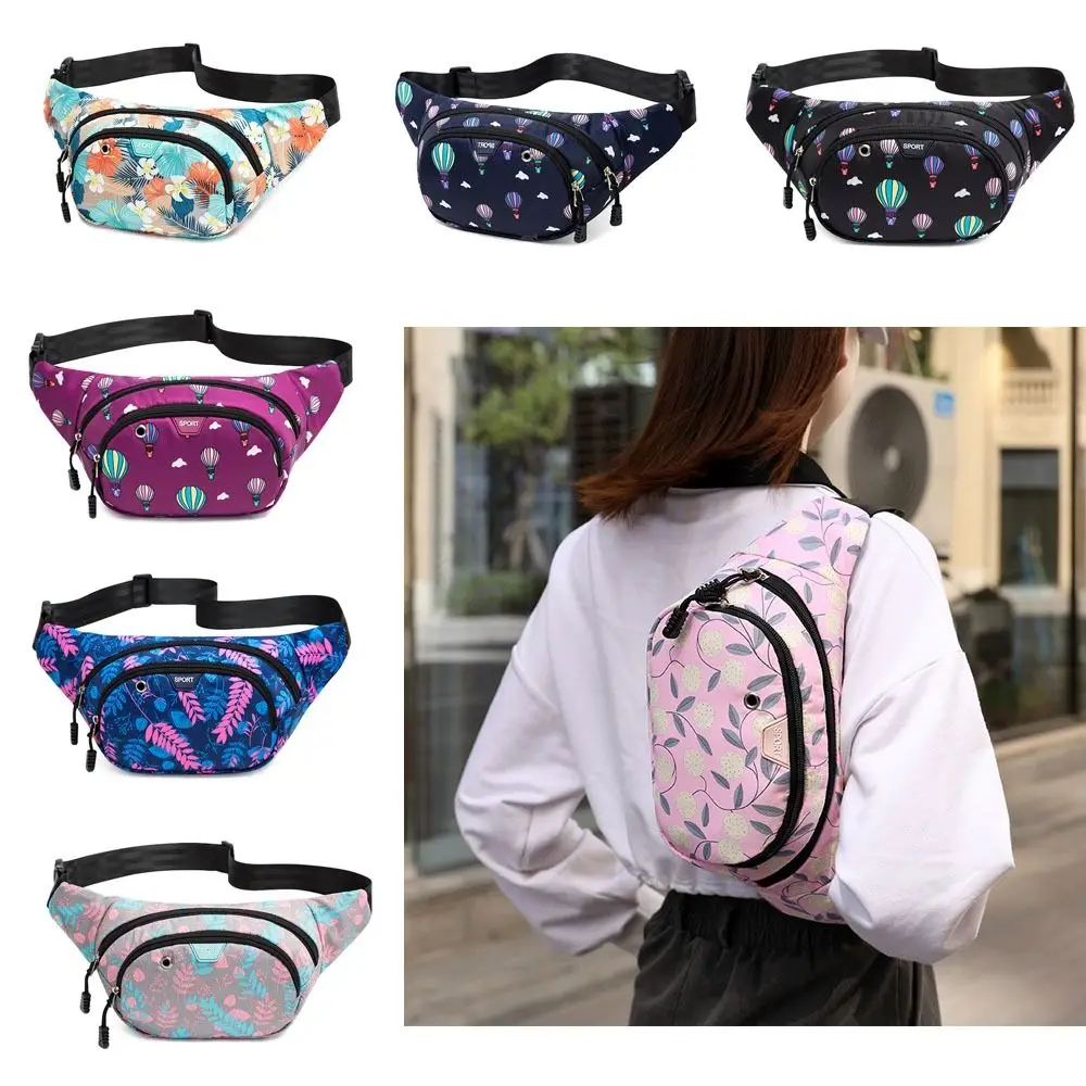 Waterproof Waist Bag Fashion Large Capacity Multifunctional Waist Packs Oxford Flower Travel Bags