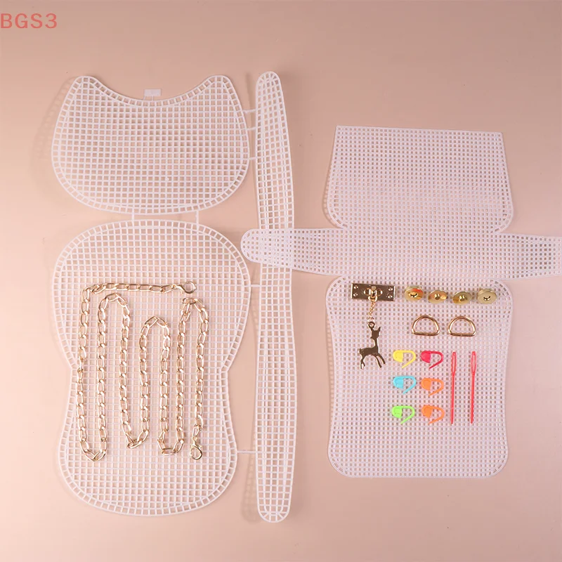 BGS3 pomocniczy zestaw do tkania siatki z tworzywa sztucznego siatka z tworzywa sztucznego pomocnik do tkania torebka na ramię pokrowiec z siatki DIY akcesoria do toreb