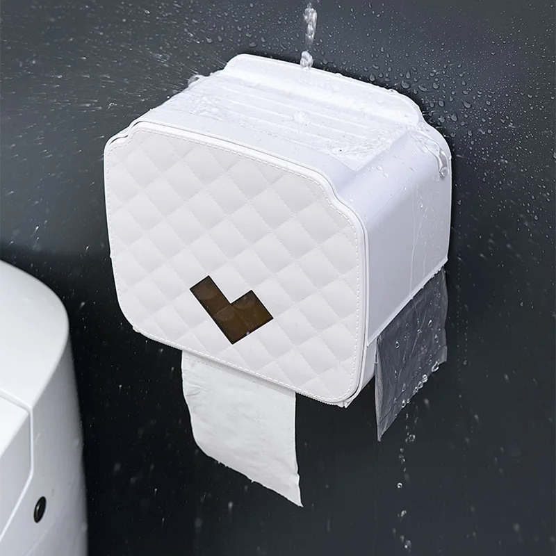 Portable Toilet Paper Holder Wall-mounted Paper Dispenser For Bathroom Plastic Tissue Storage Box Bathroom Accessories Set