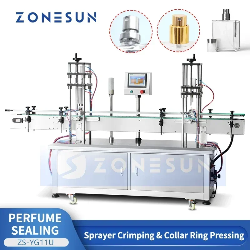 ZONESUN ZS-YG11U Custom Size Automatic Perfume Sealing Machine Sprayer Crimping Collar Ring Pressing Sealer