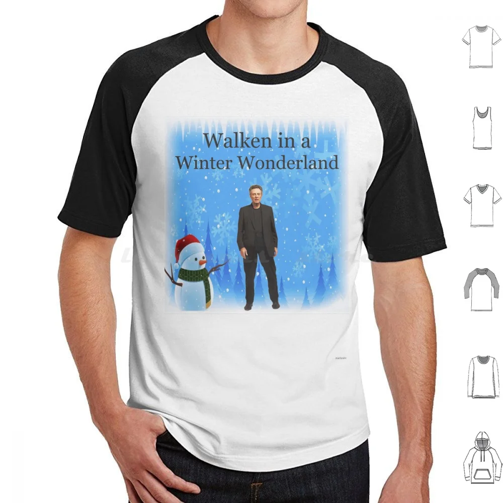 Walken In A Winter | Funny Christmas Cards And Gifts With Christopher T Shirt 6xl Cotton Cool Tee Walken In A Winter Walken