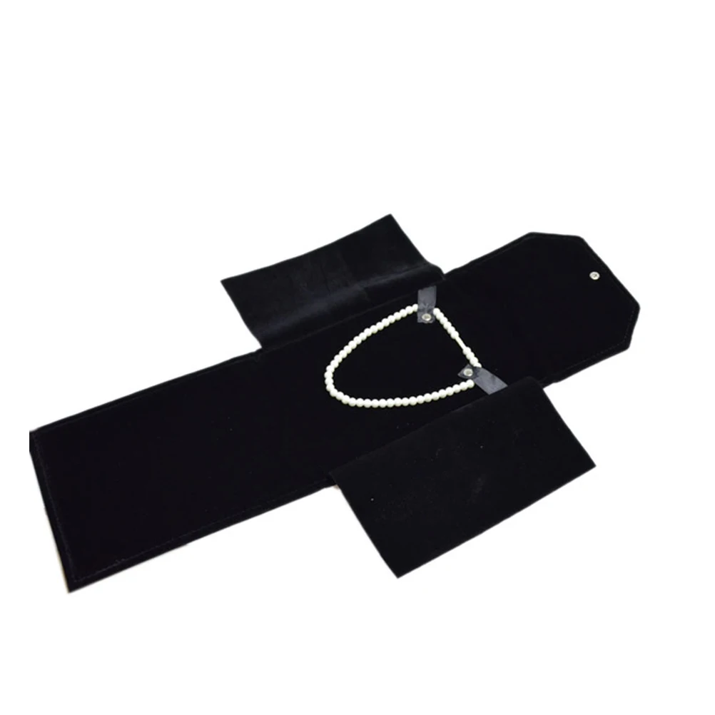 

Jewelry Display Bag Storage Pouch ganizer for Necklaces Girls Travel Square Design Black Lint Protective Fabric Gift Birthday