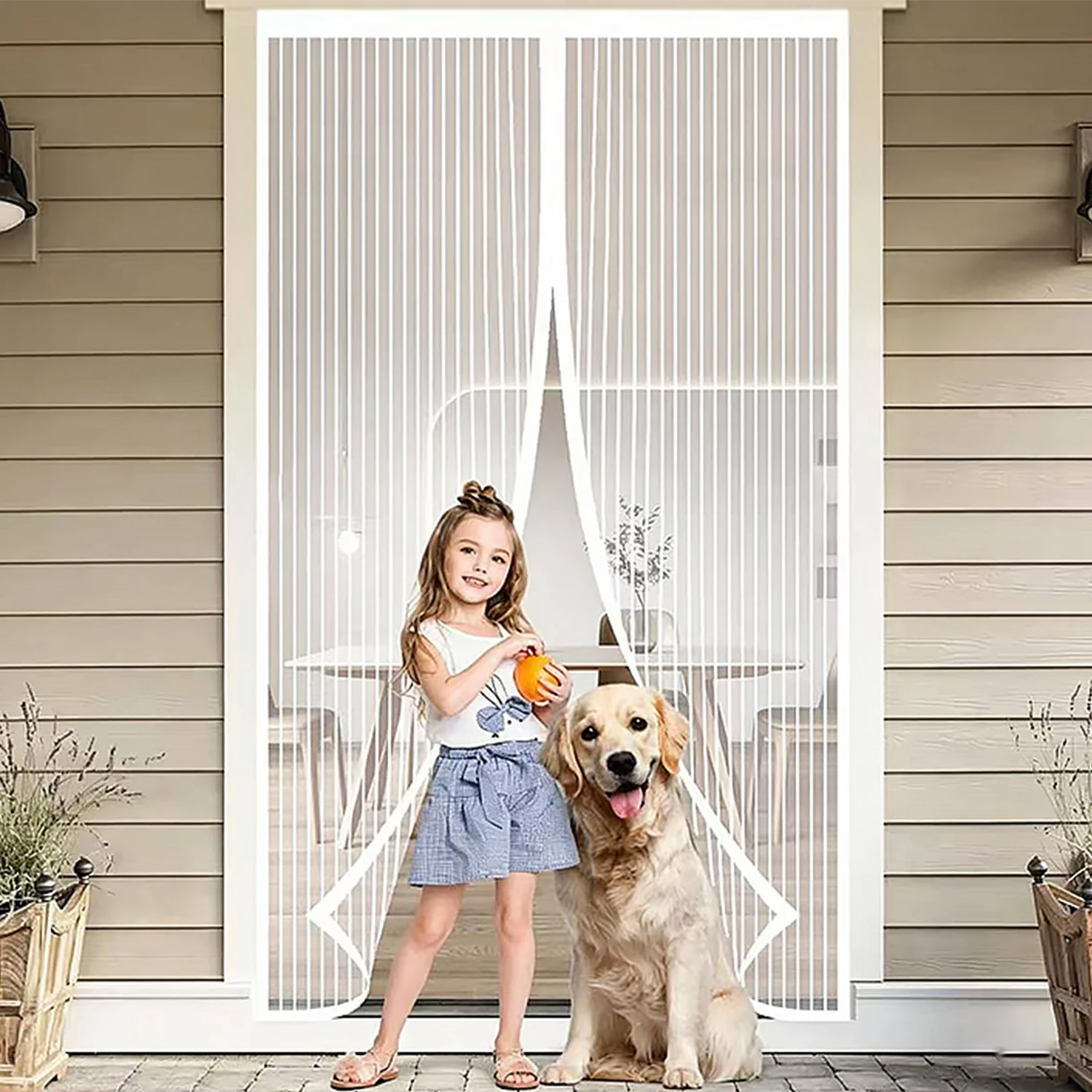 

Magnetic mosquito proof door curtain screen door pet friendly mosquito net door, no drill holes preventing insects from entering