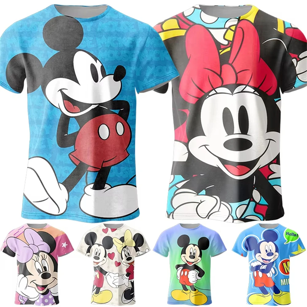 

2025 Disney Classic Mickey Mouse T-Shirt 3d Printed Kids Funny Cartoon Short Sleeve Tee Fashion Cute Summer Kids Clothing Tops