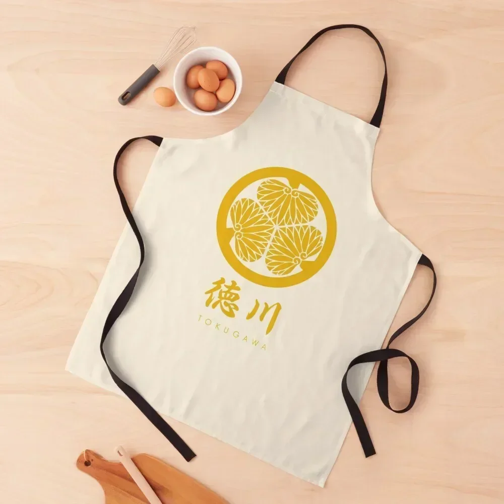 

Tokugawa Clan kamon with Clan Name Apron women's work kitchen clothes Waterproof women Home Utensils Apron