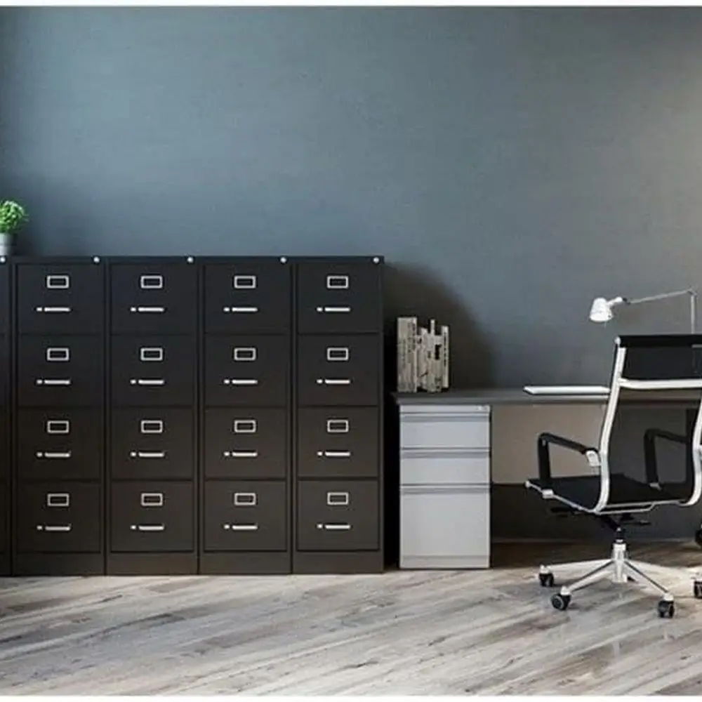 خزانة ذات 4 أدراج معدنية متينة بحجم حروف سوداء من WorkPro 22