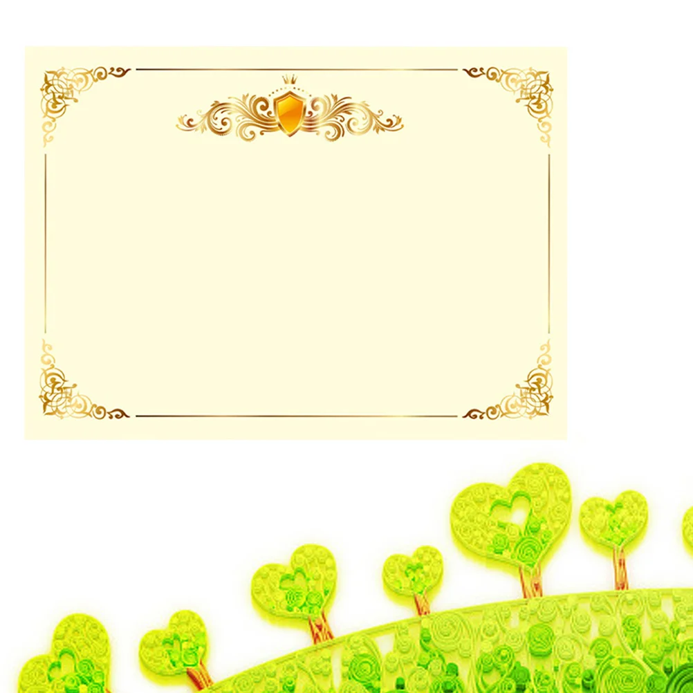 

100 pcs A4 21X29Cm Blank Honor Certificate Paper Metallic Gold Border For School Graduation Award Ceremony Foil Seal Embossed
