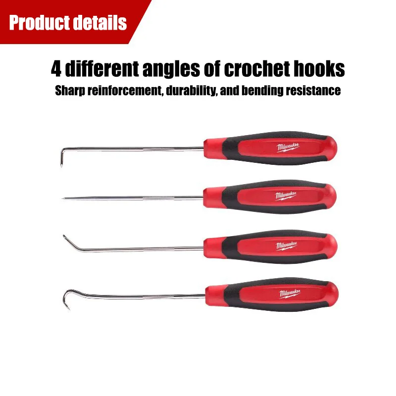 Milwaukee 4-piece hook picking set, hook hook and pickaxe set, manual tool set