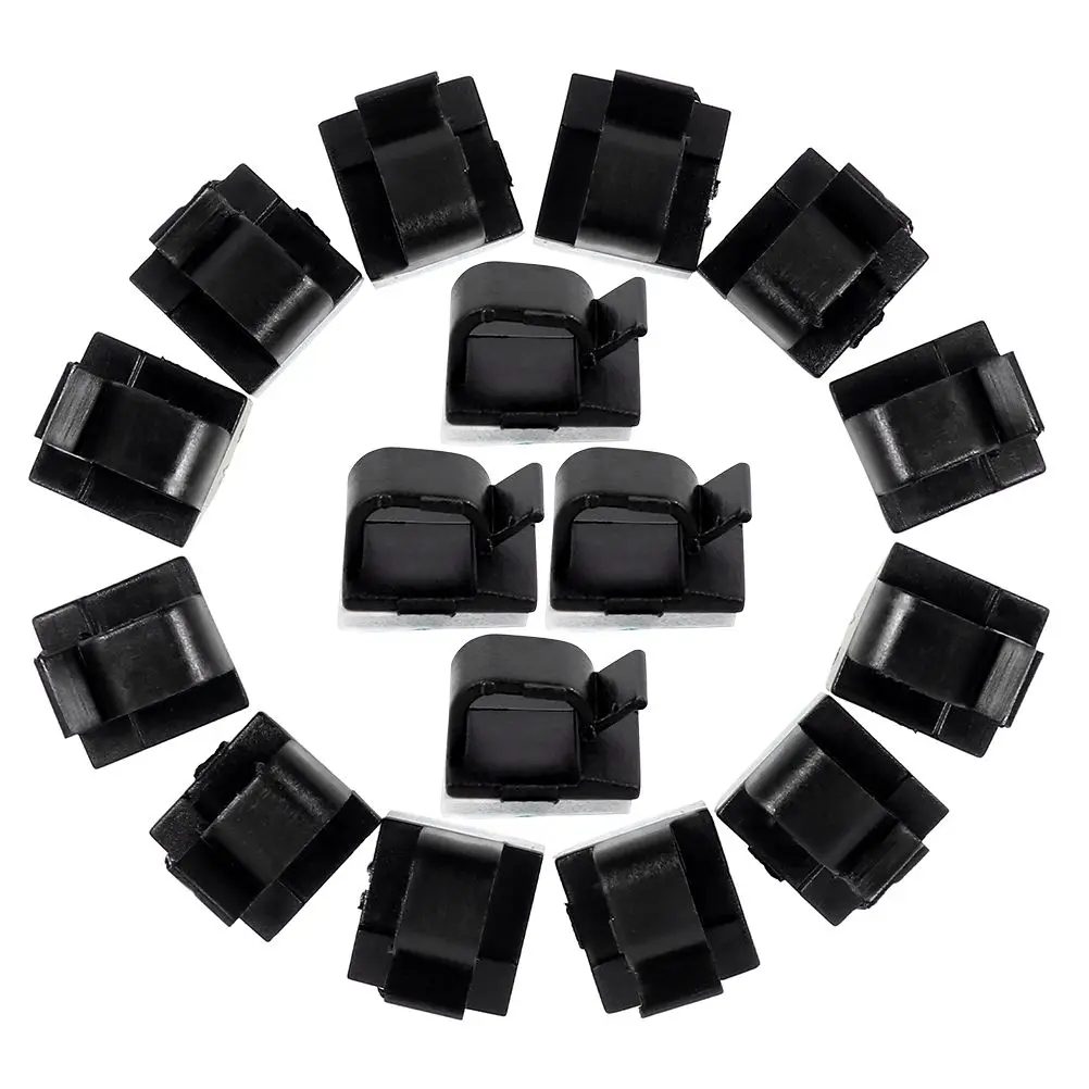 

25 Pcs Cable Clips Wire Fixer Black Home Office Cord Management Self Adhesive Organizer Durable Storage Solution