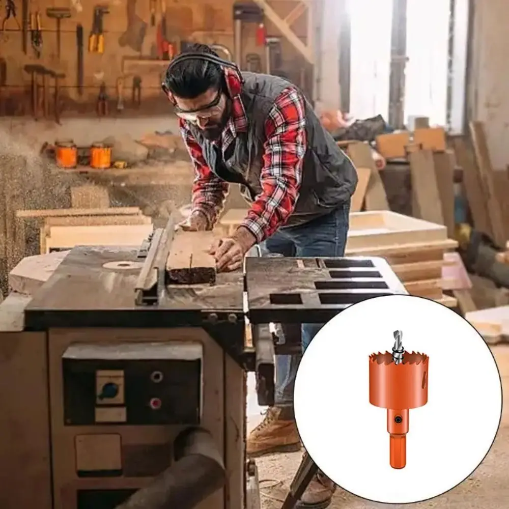 

50-65 мм сверло для кольцевой пилы из быстрорежущей стали, не скользящая корона для сверления древесины, легкое удаление стружки, износостойкий биметаллический открывалка для отверстий