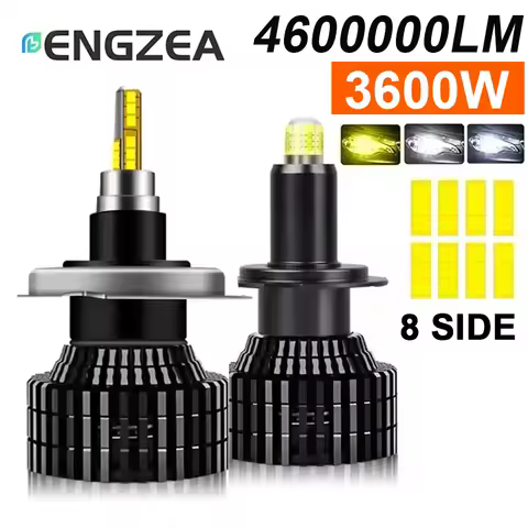 ENGZEA H7 LED H4 H1 Car Headlight Bulb 360 8 Sides H11 740000LM 800W H8 HB3 9005 HB4 9006 9012 Hir2 CSP Led Auto Lamp 6000K 12V
