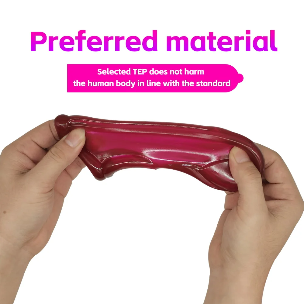 لينة المطاط القضيب كم العفة قفل الذكور JJ ضبط النفس كم مكافحة الانتصاب الكبار تمديد قابلة لإعادة الاستخدام القضيب كم الذكور 3 كولو #4