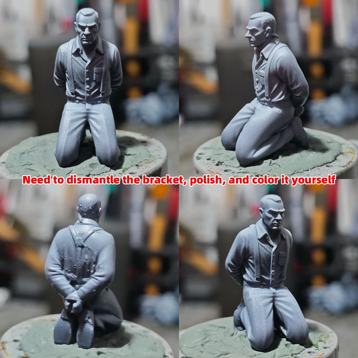 1/35 1/43 1/48 1/64 1/72 1/87 HO Maßstab Modellbausatz 3D Harz Miniatur Soldatenfiguren Diorama Unbemalte Zivilgefangene DIY – Detail 1