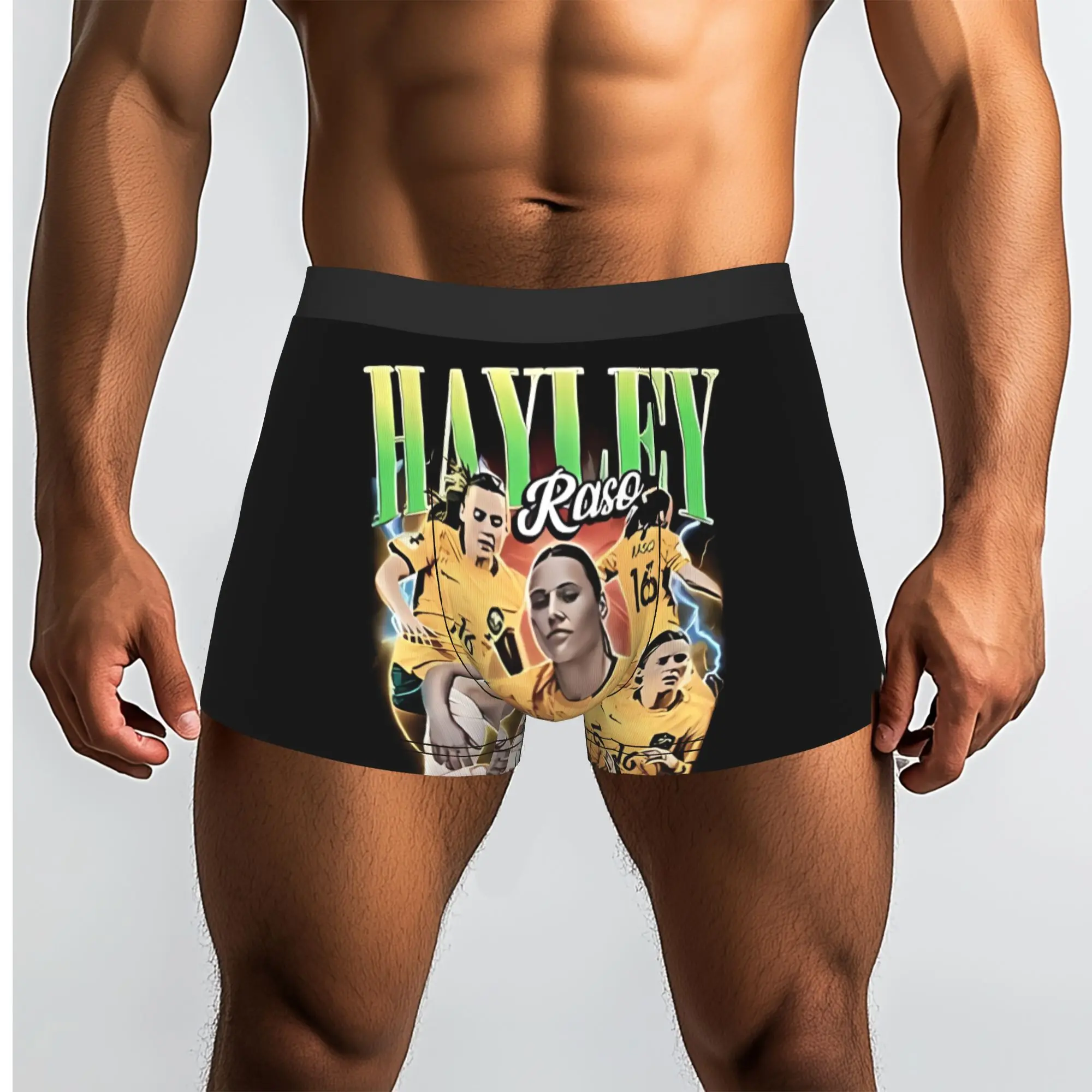 Hayley Raso Homage Matildas Calzoncillos para hombre, ropa interior masculina, pantalones cortos estampados, calzoncillos tipo bóxer