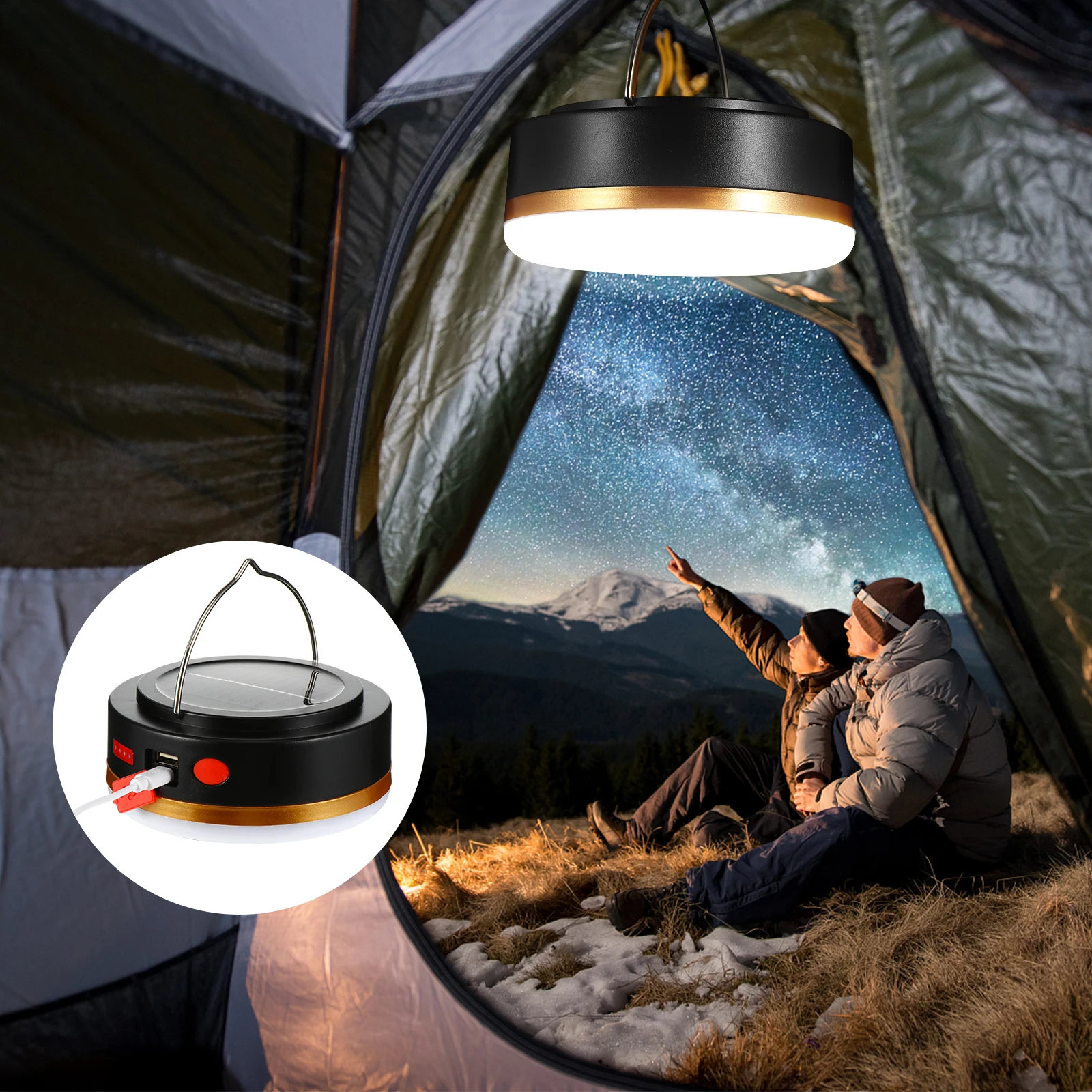 

LED Camping Lights Lantern Multifunction Household Flashlight Foldable