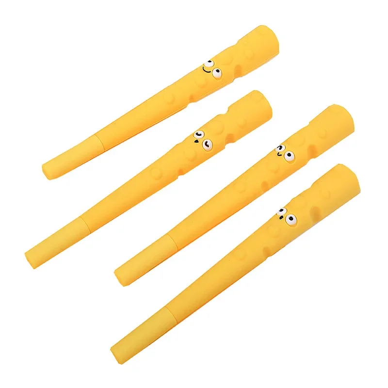 48PCS Cartoon Stationery Creative Modeling Smile Expression Long Cheese Can Be Replaced with A Core Gel Pens B