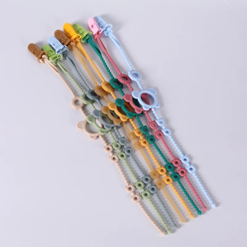 Silikon-Anti-Fall-Kette Beißkette Baby-Beißspielzeug Anti-Verlust-Seil Baby-Beruhigungs- und Schnullerkette Zubehör – Detail 8
