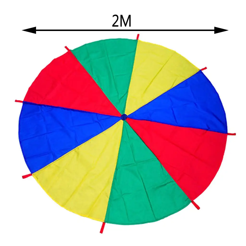 Multicolored Play Parachute for Kids Large 10ft 12ft Rainbow Parachute Game with Handles for Playground Activities