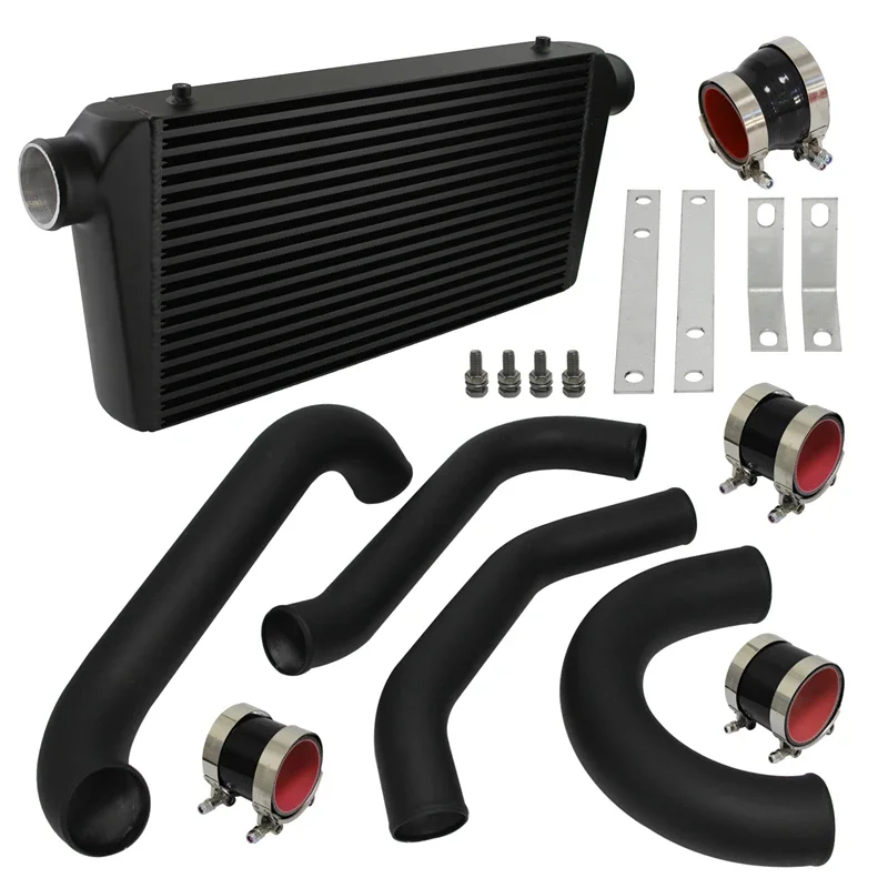 FMIC Turbo Intercooler Kit Fit For Toyota Supra JZA80 2JZGTE 2JZ Turbo 93-98 Black/Silver