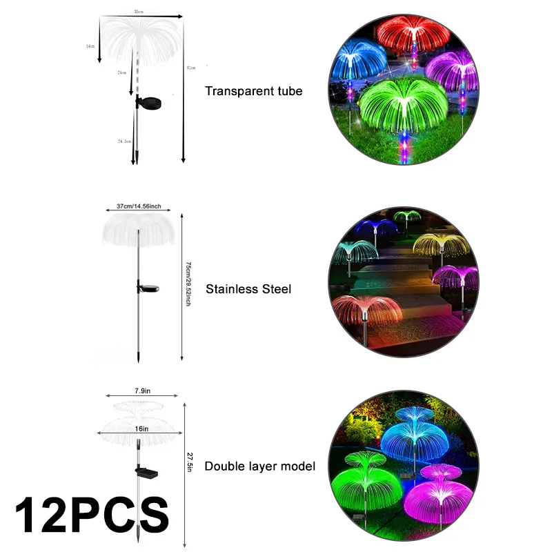 Imagem -06 - Impermeável Solar Power Led Lights Jellyfish Garden Decor Lawn Pathway Lamp Cores Mudando ao ar Livre