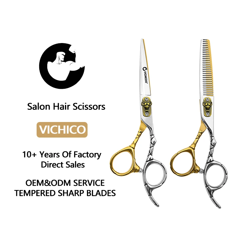 

Professional hair scissors cutting salon scissor barber thinning set japan440c steel 6 inch flat scissors for barbers thinning
