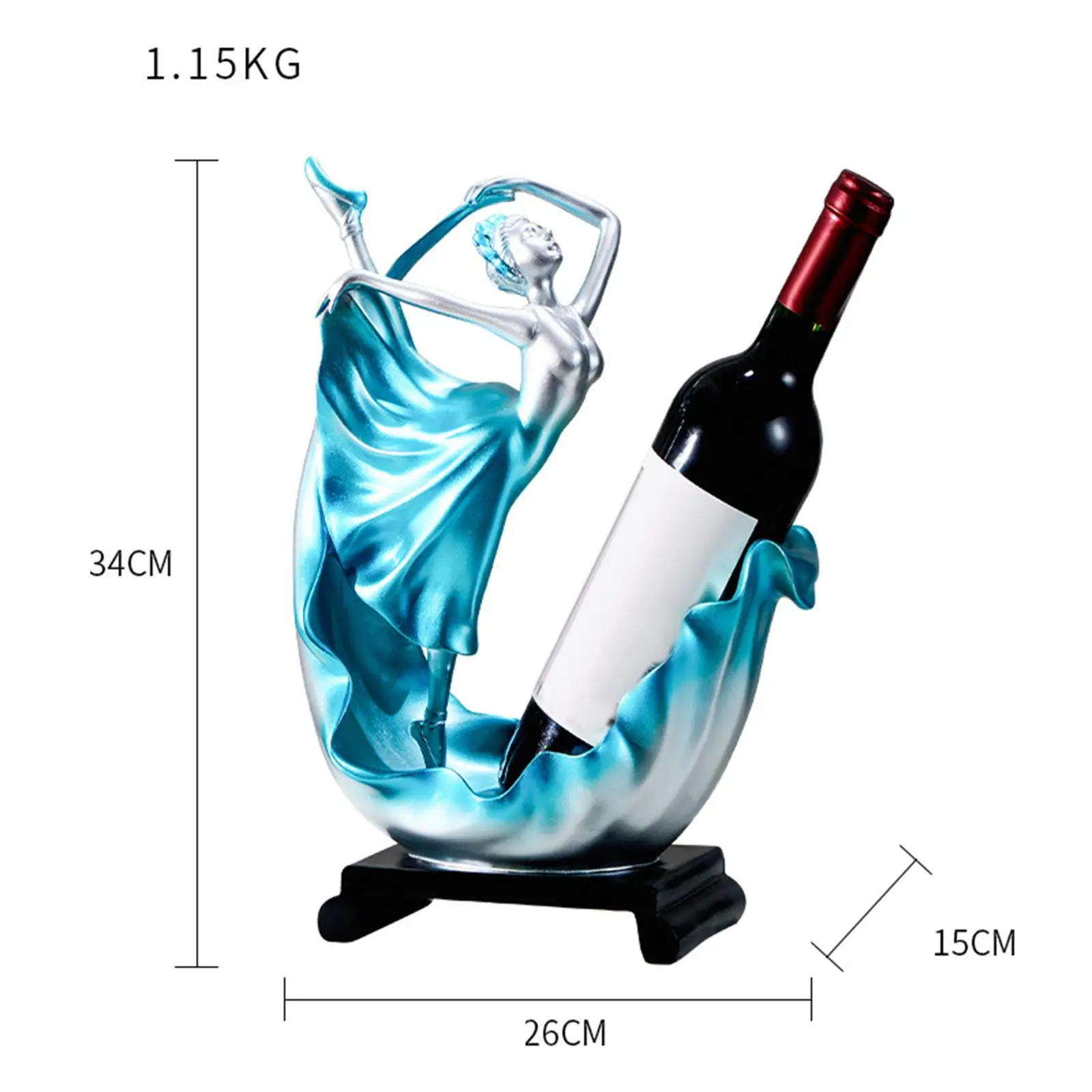 Resin Bottle Holder Lady Statue, Women Figurine Storage Rack Organizer, Sculpture Stand Decorative for Home Tabletop Decor Gift