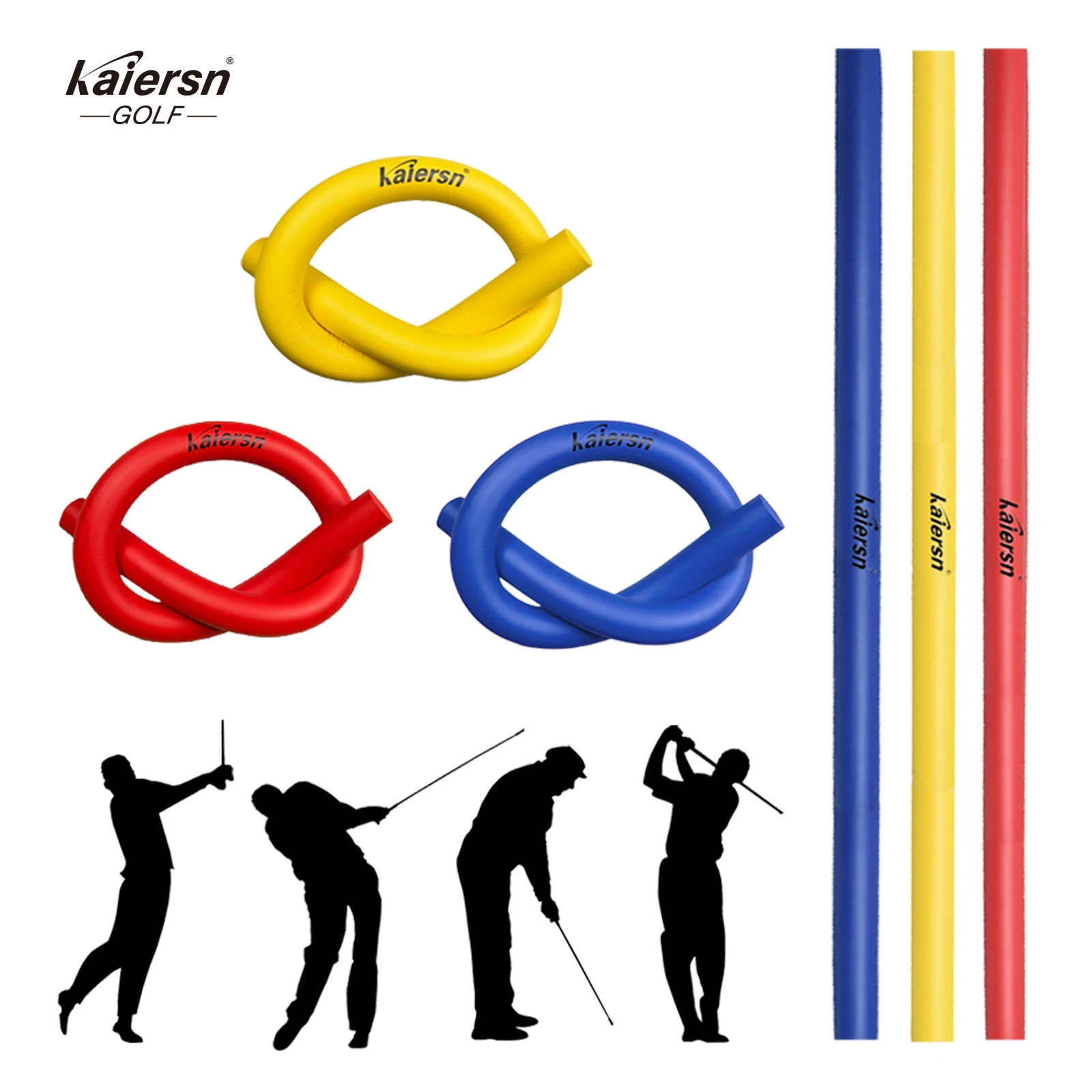

Kaiersn Профессиональный тренажер для гольфа Swing Trainer для тренировок в помещении и на открытом воздухе с пенопластовым шатуном для тренировки скорости и точности свинга