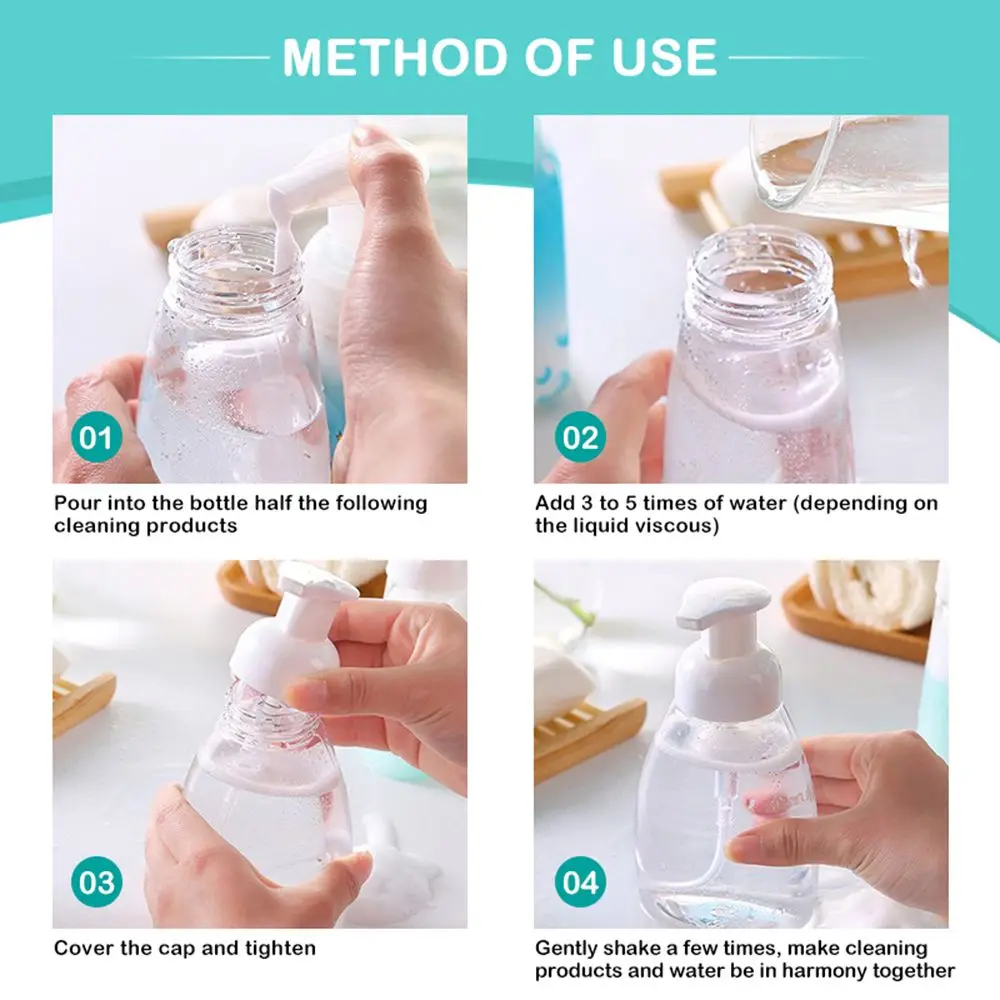 1pcs New Home Bath Supplies Hand Sanitizer Plastic Clear Foaming Bottle Soap Dispenser Liquid Pump Container