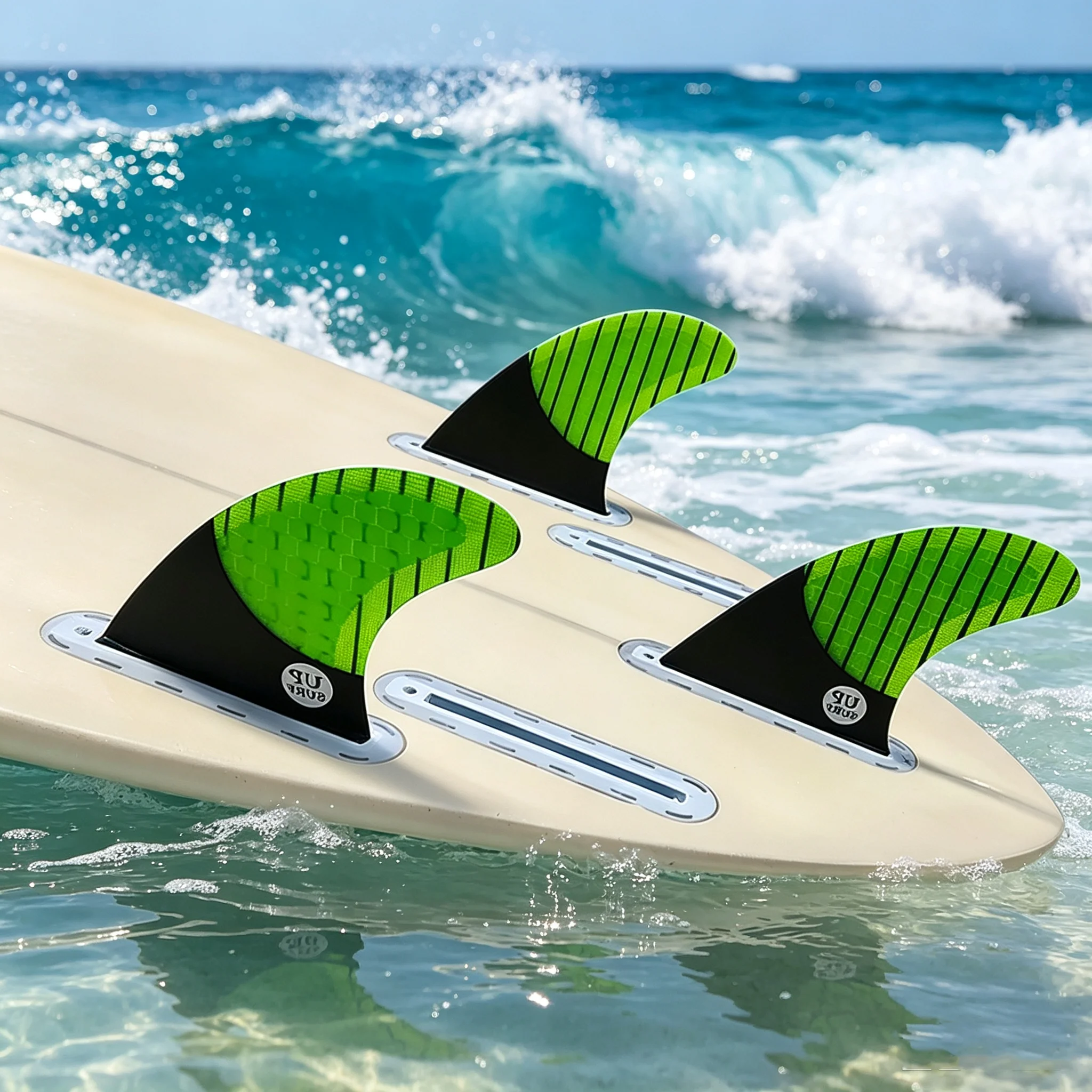 Quillas UPSURF FUTURE G7 Honeycomb Surfboard Fins Set M/L Carbon Fiber Tri Fin System for Enhanced Performance Surfing