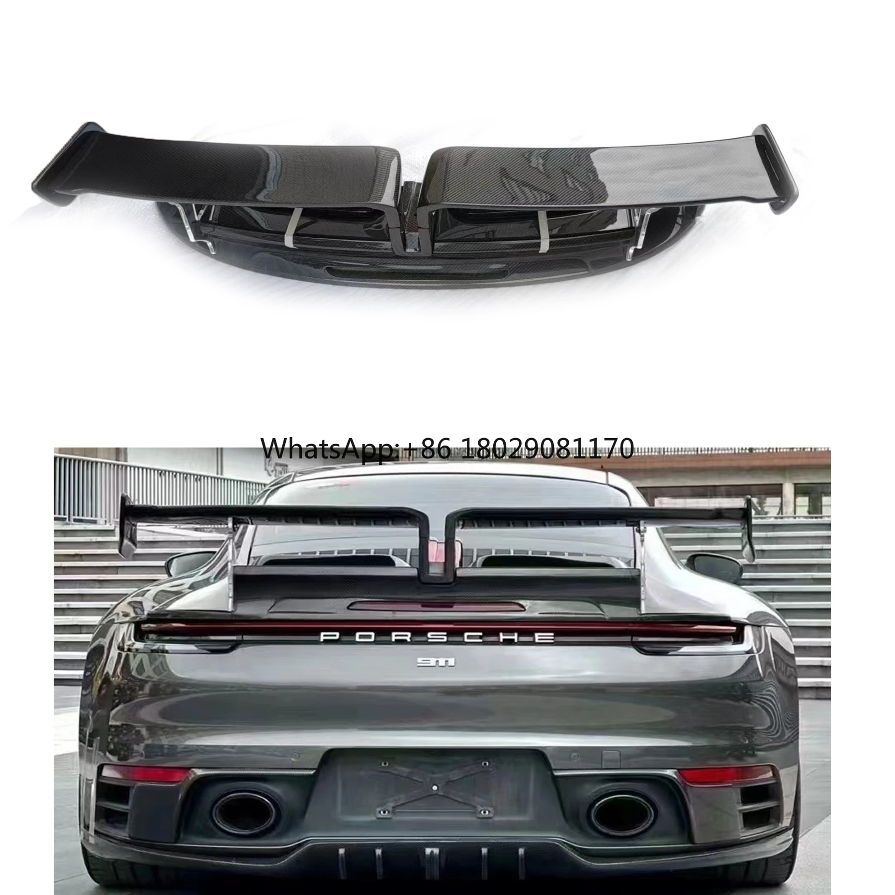 Techart Style Rear Carbon Fiber Rear Spoiler For Porsche 911 992 Carbon Fiber Rear Trunk Spoiler Wing 2021-2023