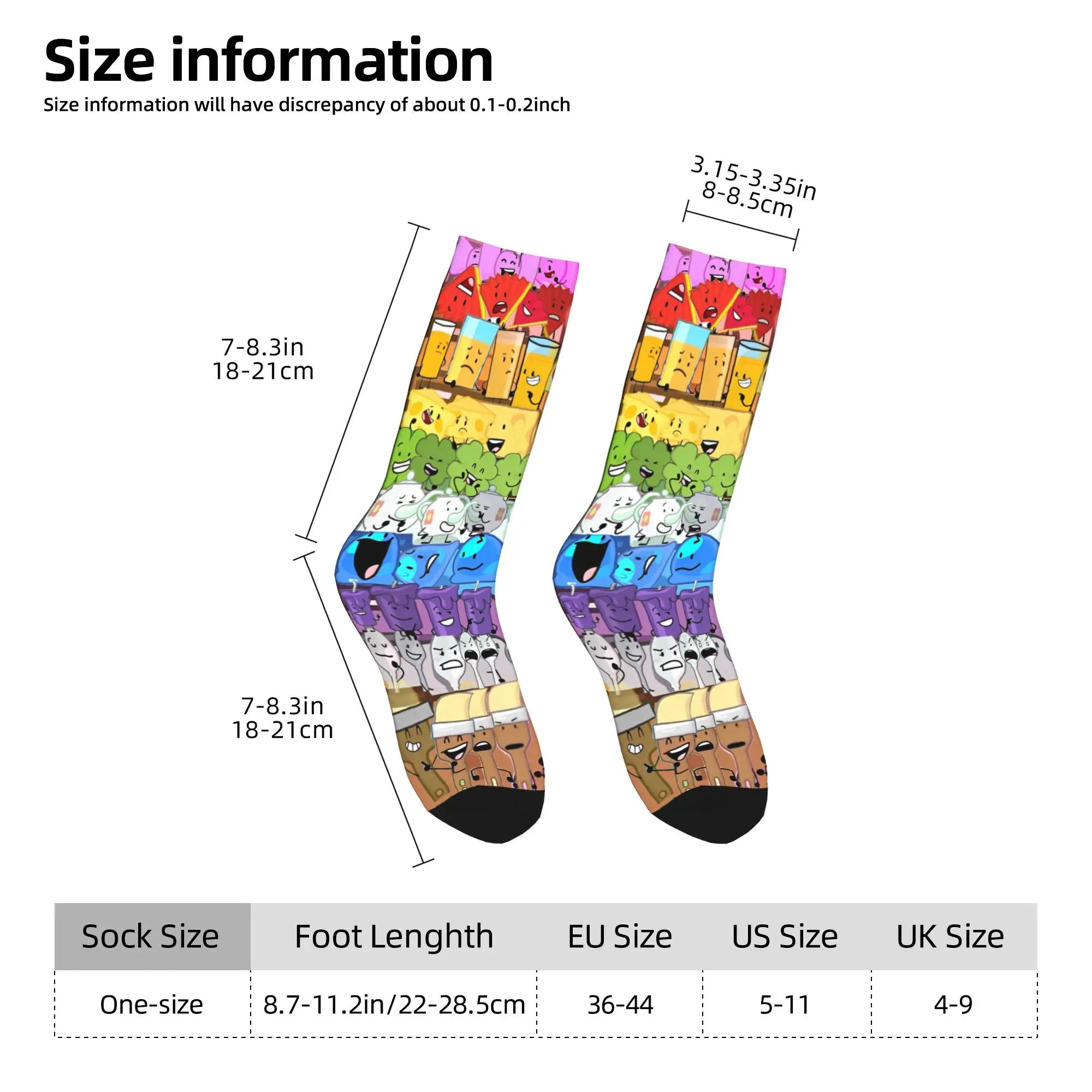BFDI الجنون الجنون جميع الشخصيات جوارب للجنسين الرجال الجوارب جودة الجوارب غير رسمية الخريف تسلق غير زلق الجرافيك الجوارب