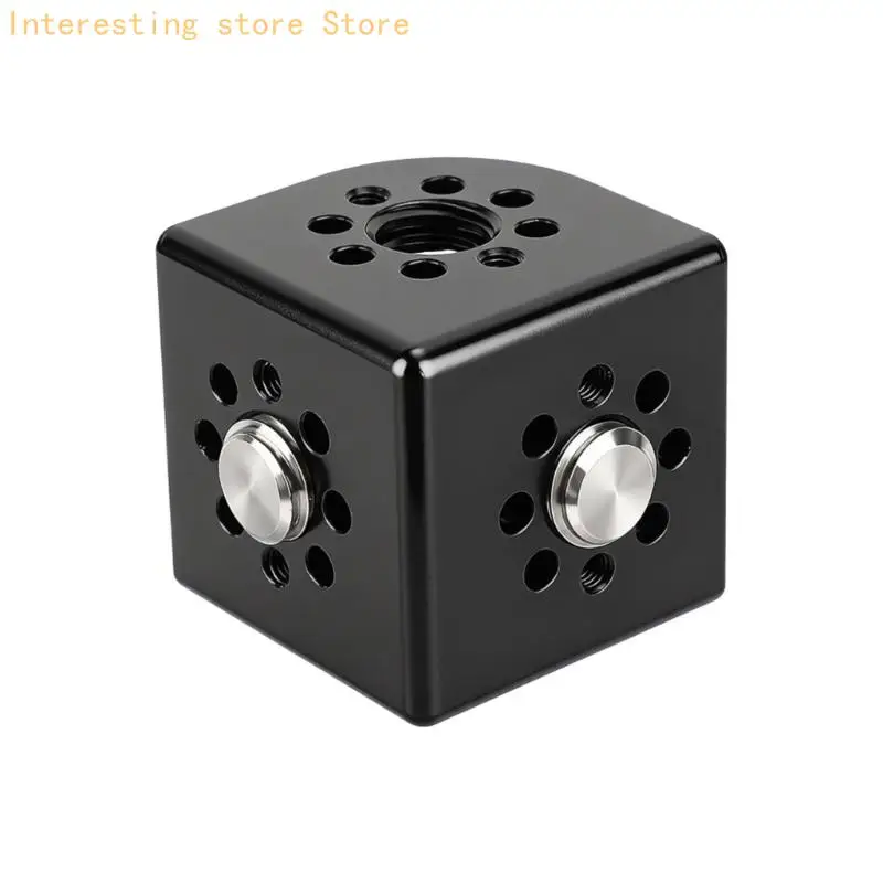 Aluminium-Kameramontageadapter mit schwarz eloxierter Oberfläche, 90-Grad-Verlängerung, 3/8"-1/4"-Schnittstellen, einfache – Detail 4