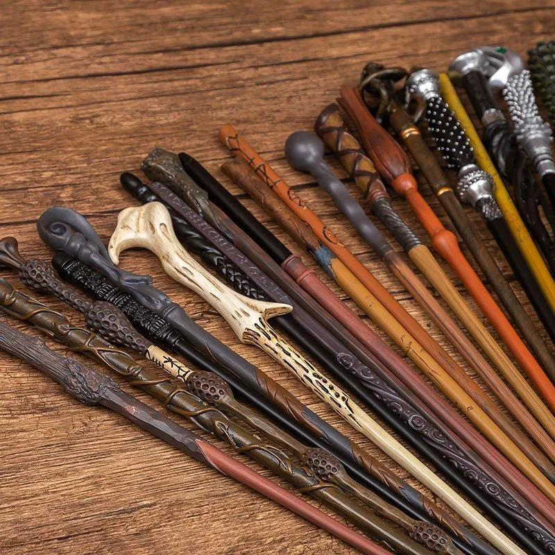 35-42cm Metal Core Potters Magic Wand 20 Species Cosplay Dumbledore Voldemort Malfoy Snape Wands Toys Ticket Badge As Free Gift