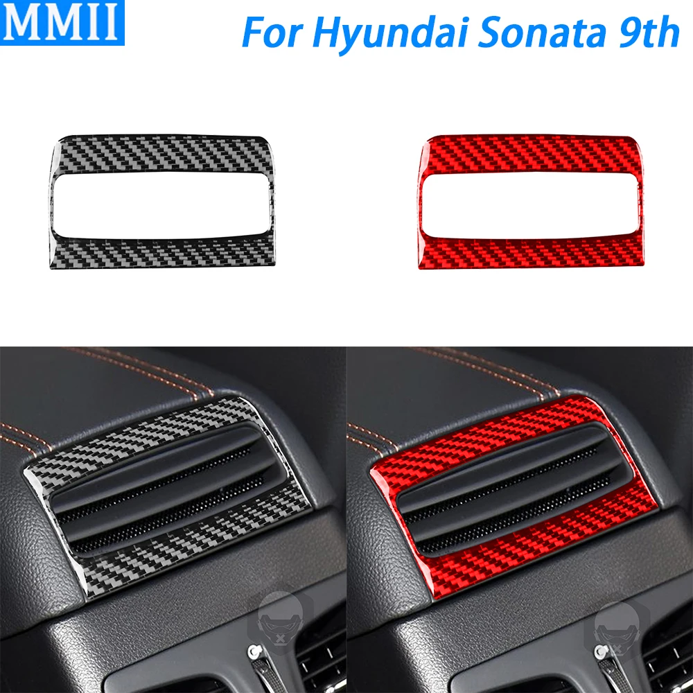 

For Hyundai Sonata 9th 2015-2017 Accessories Carbon Fiber Armrest Box Rear Air Vent Outlet Panel Cover Trim Car Interior Sticker