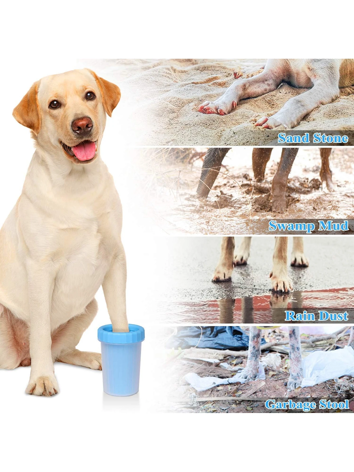 1 Portable Pet Paw Cleaning Cup, Suitable for Small and Medium-Sized Pets, Made of Silicone Material, Soft and Harmless