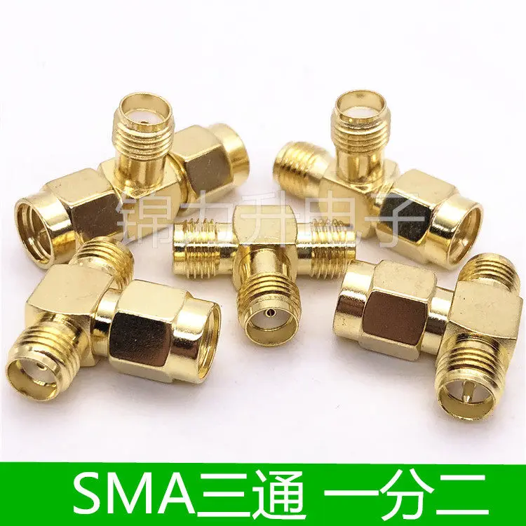 1pcs SMA adapter, male to female SMA connector, male to male, female to female three-way head RF one-to-two converter