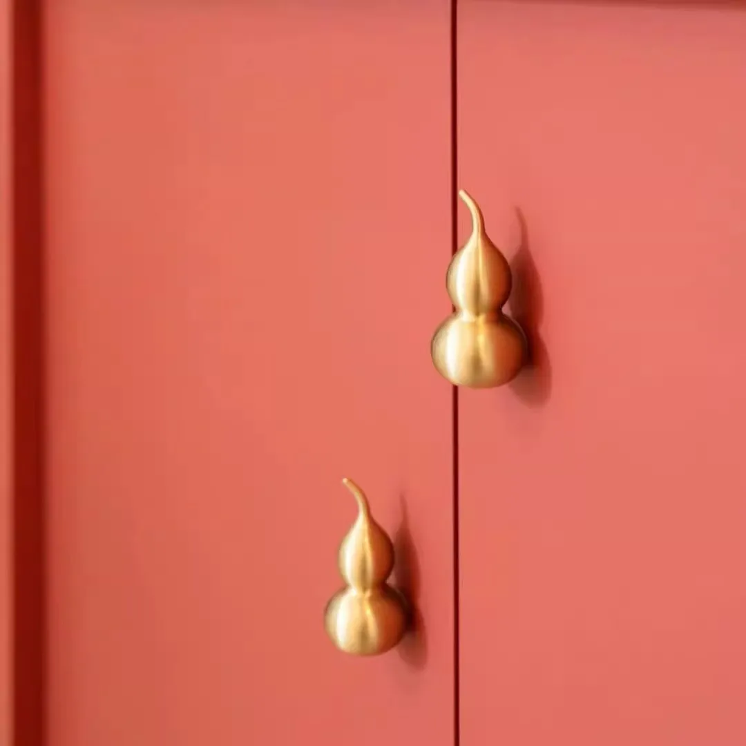 Zinc Alloy Gourd Cabinet Handles Knobs Country Style Drawer Pulls Furniture Handles Home Kitchen Accessories  Decorative Knobs